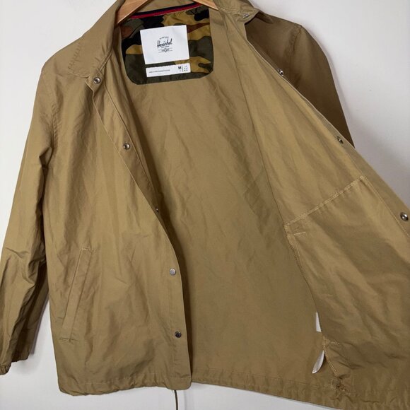 Herschel Supply Co Men's Snap Closure Jacket Size M Beige Khaki Cotton Blend - Picture 4 of 13